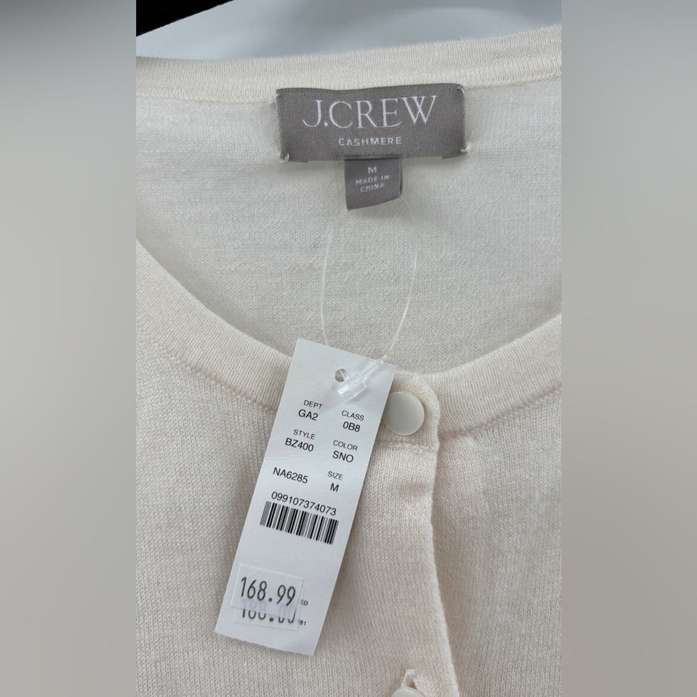 J.Crew Featherweight cashmere cardigan Snow - Picture 6 of 8